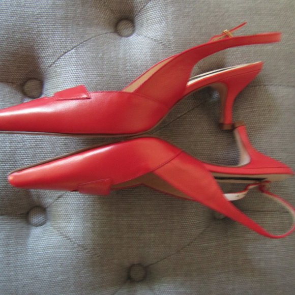 Constanca Basto Slingback Red Pumps Made in Italy - Picture 4 of 12
